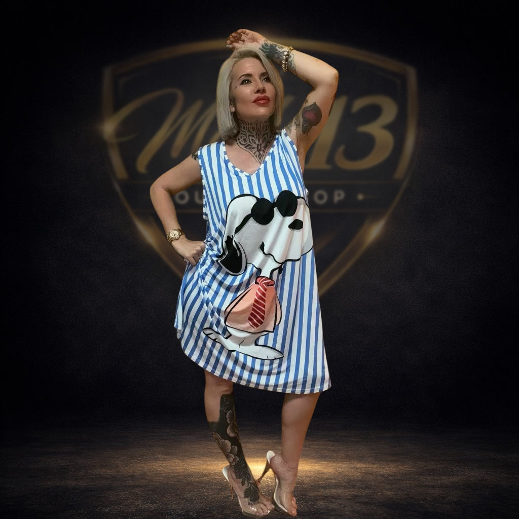 Vestido Snoopy Rayas