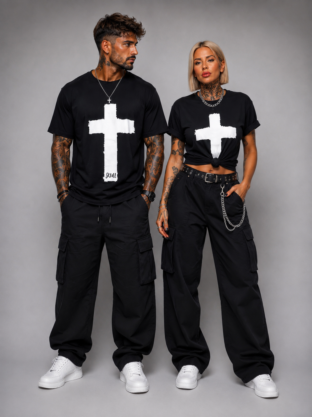 Camiseta Skull Cruz Ancha Unisex