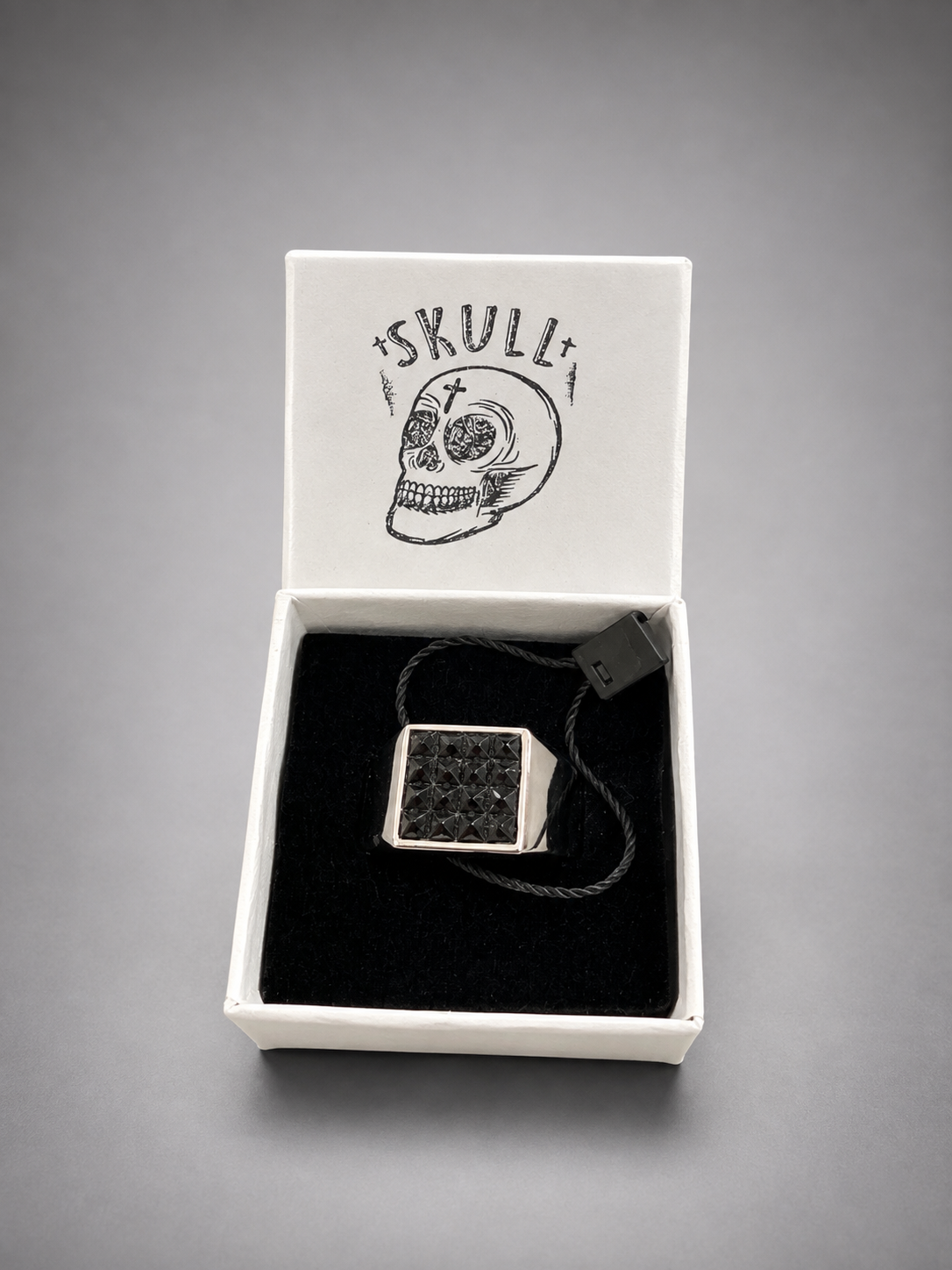 Anillo Sello Negro de Acero Inoxidable