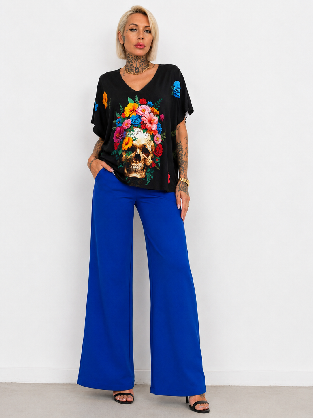 Camiseta Calavera Floral