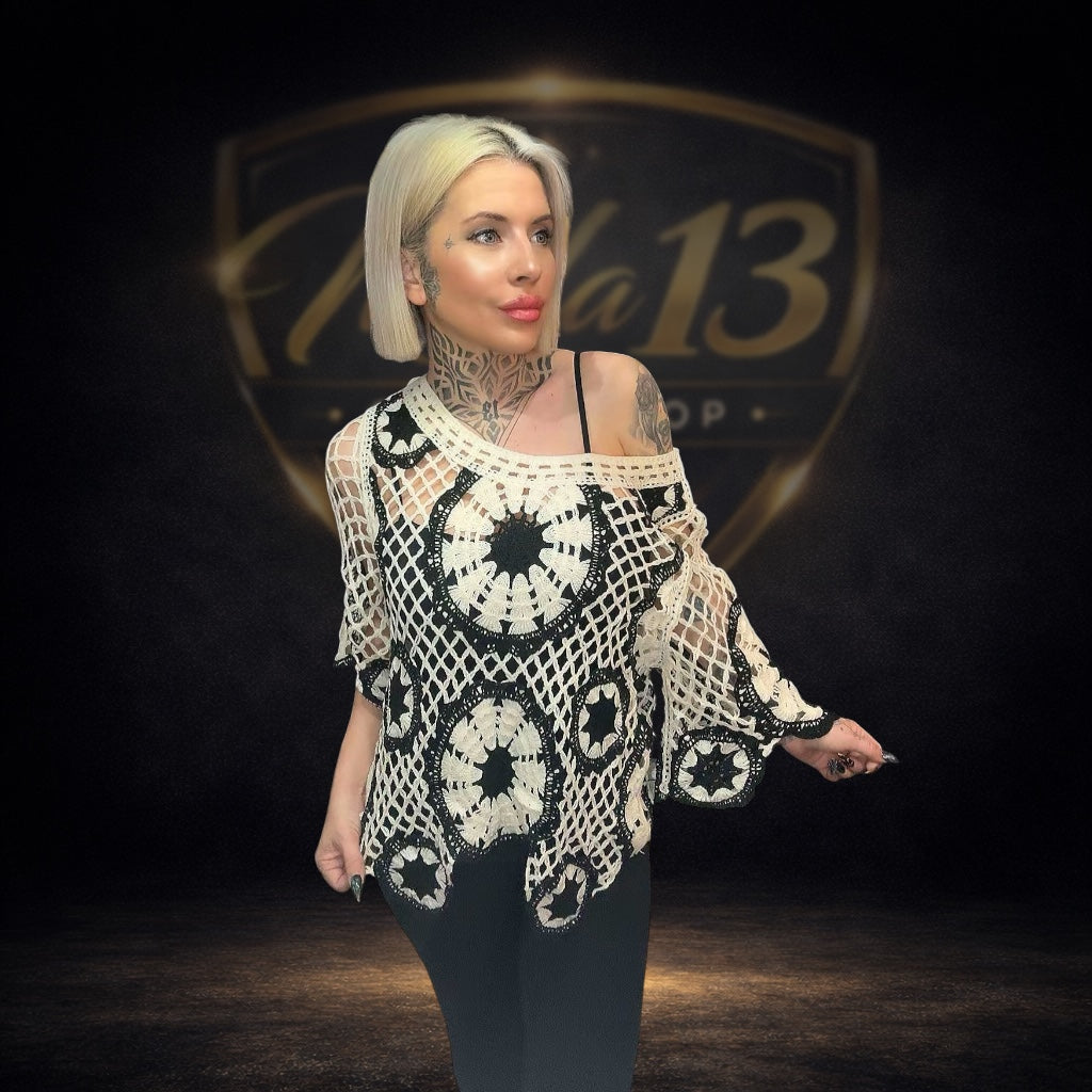 Camiseta Crochet Negra