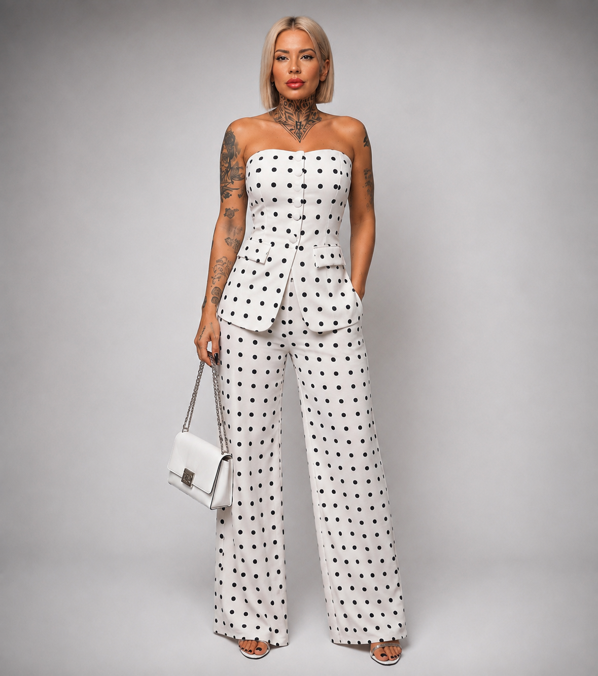 Conjunto Lunares Blanco y Negro