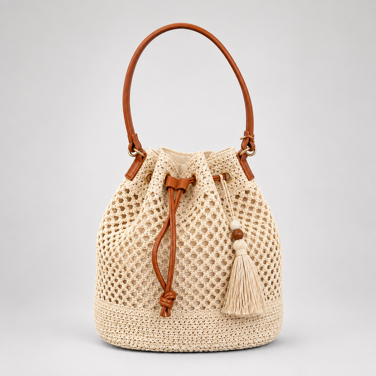 Bolso Saco de Rafia con Borla