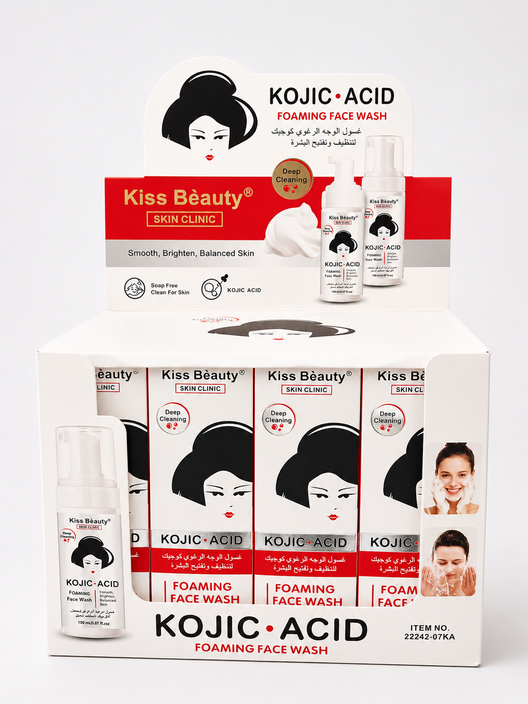 Limpiador Facial Espumoso con Ácido Kójico Kiss Beauty 150 ml