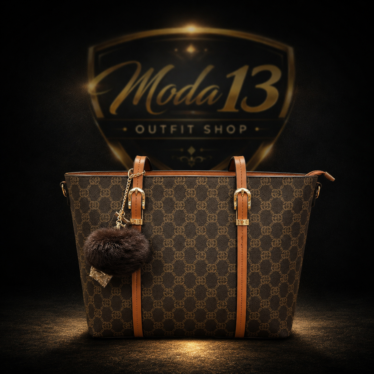Bolso Shopper Charm – Gran Capacidad con Llavero Decorativo