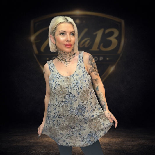 Camiseta Floral con Forro Taupe