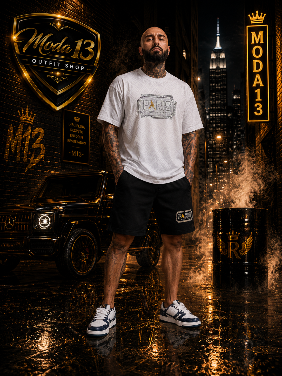 Conjunto Paris Camiseta y Bermuda para Hombre