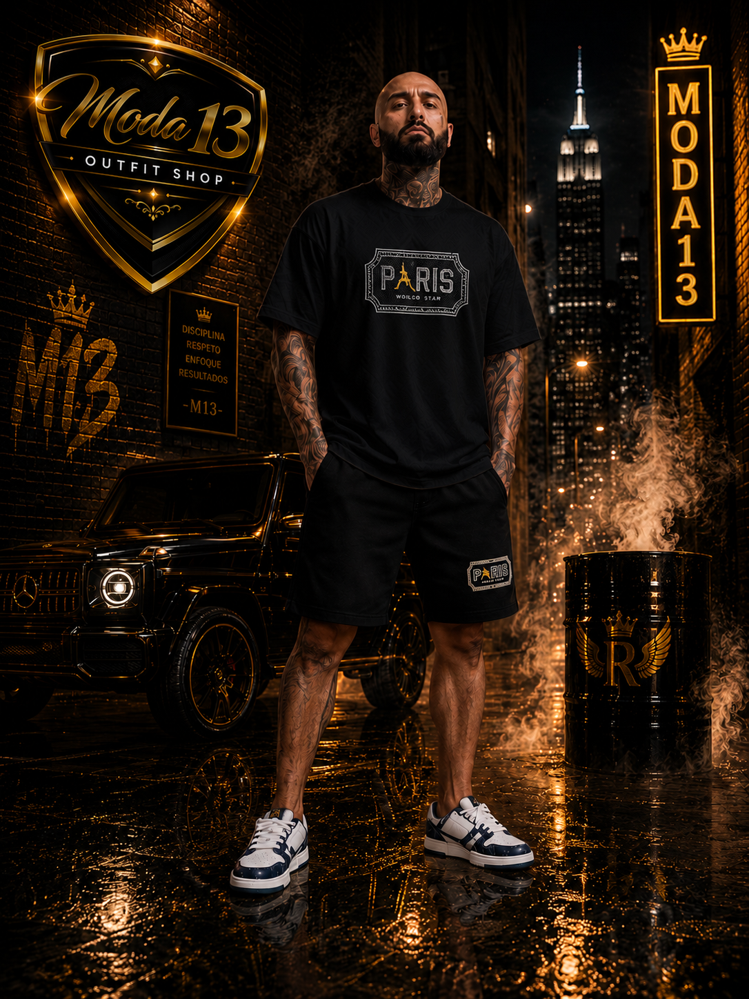 Conjunto Paris Camiseta y Bermuda para Hombre