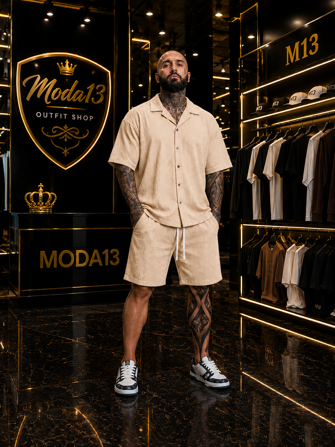 Conjunto Camisa Texturizada + Bermuda