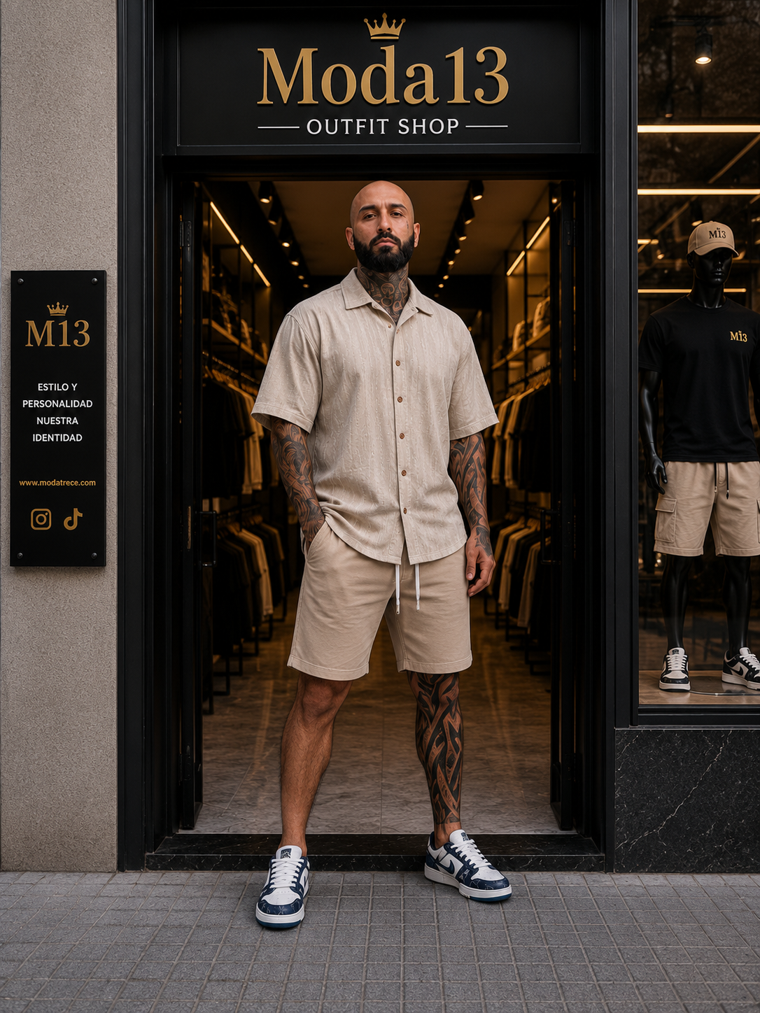 Camisa de Hombre con Textura de Manga Corta