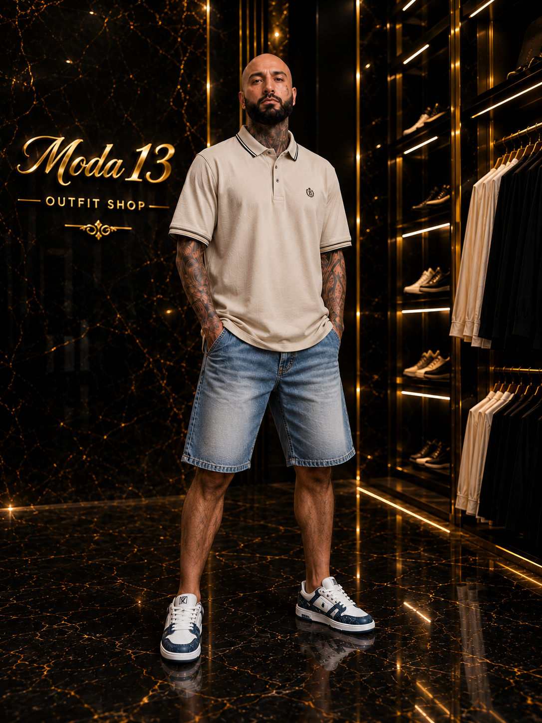 Polo Hombre Cuello Perforado Casual