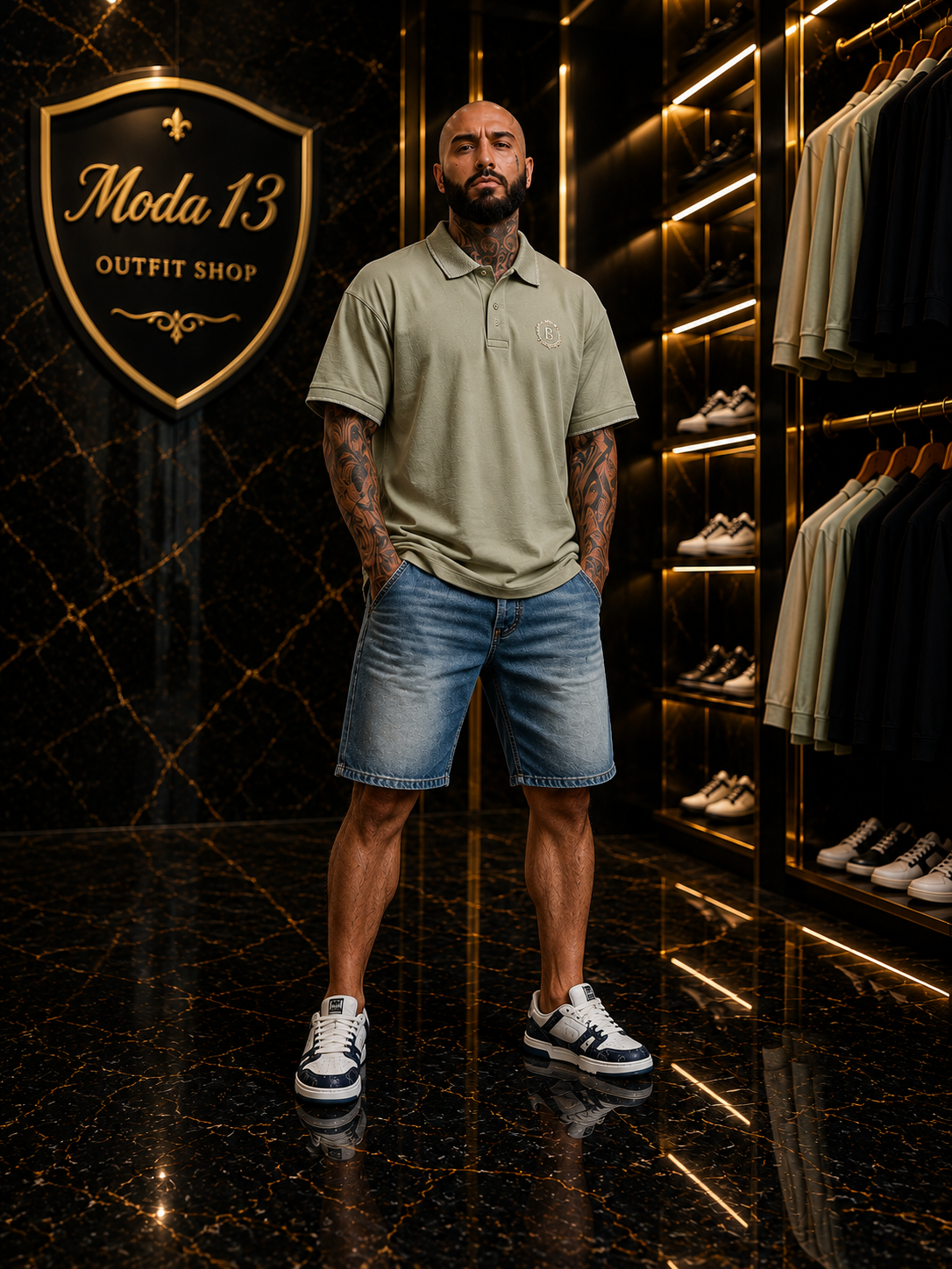 Polo Hombre Cuello Perforado Casual