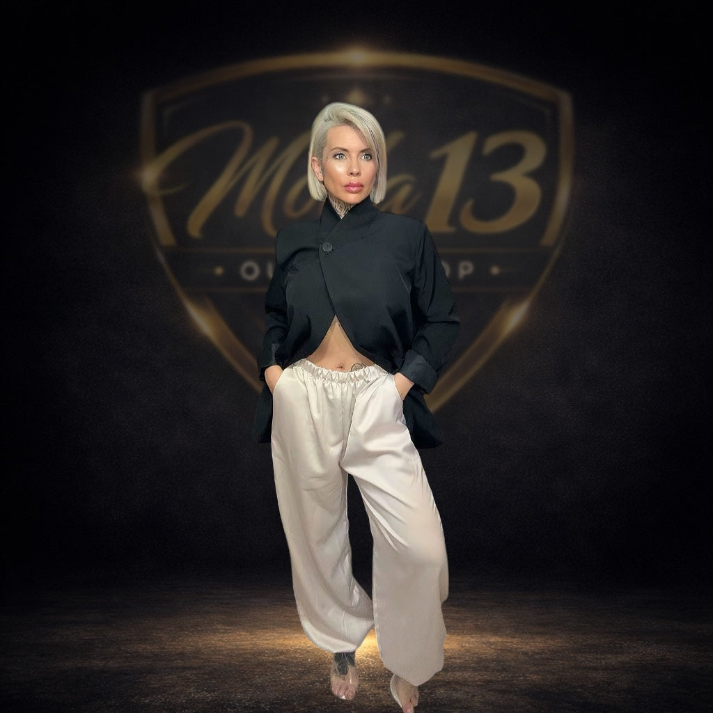 Pantalon Satinado Globo Perla