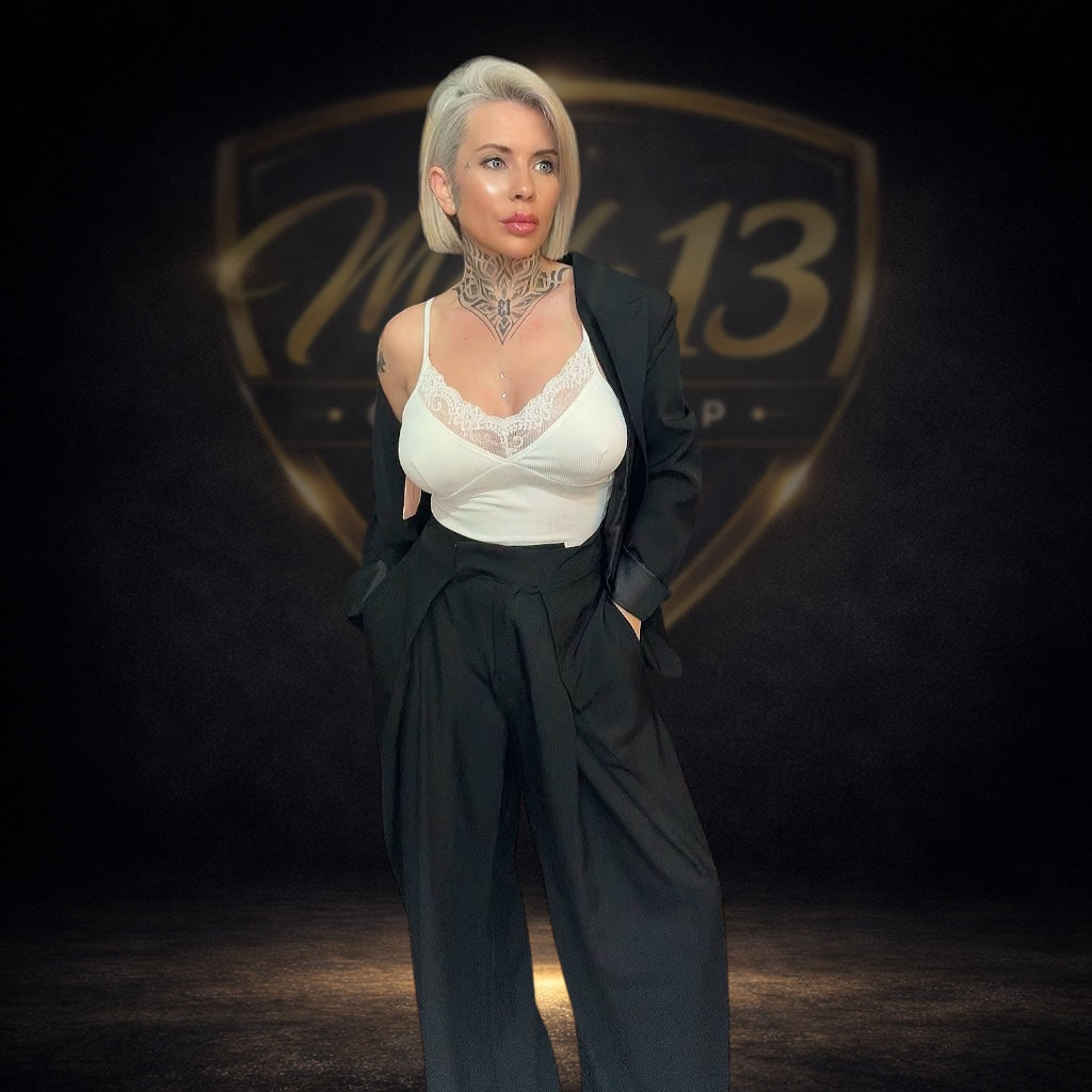 Pantalon Doble Pinza Negro