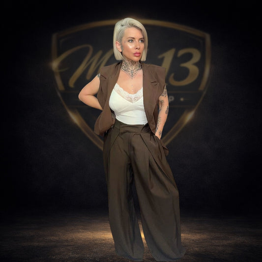 Pantalon Doble Pinza Chocolate