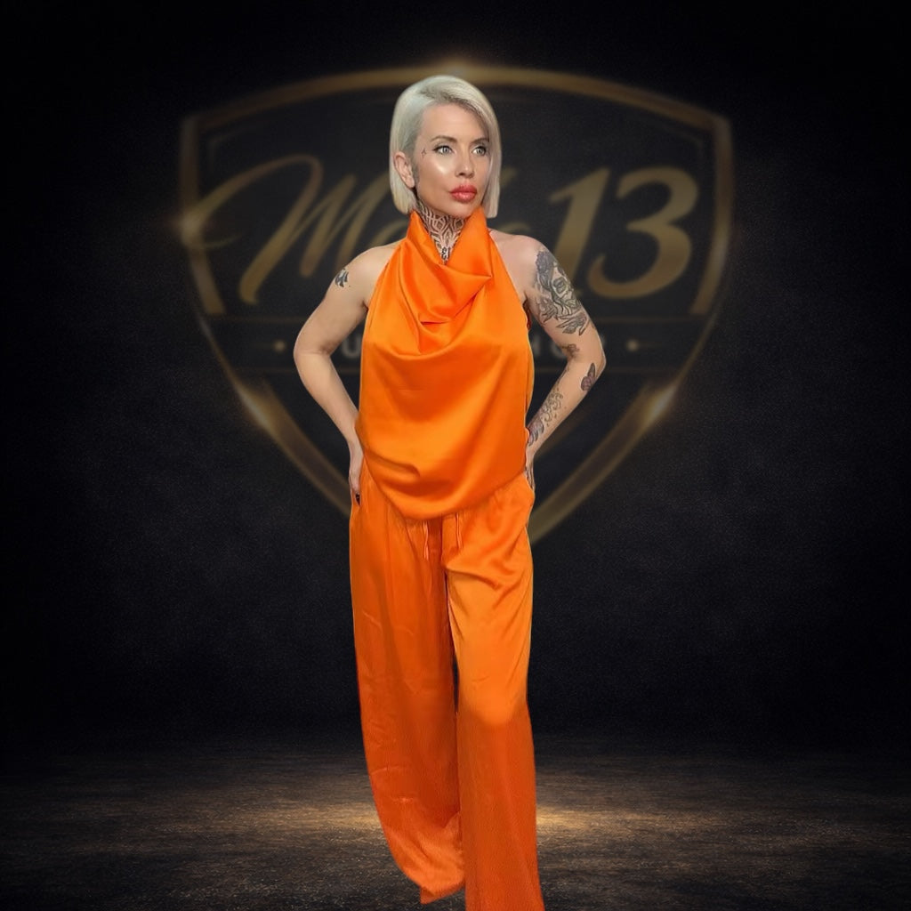 Conjunto Naranja Satén