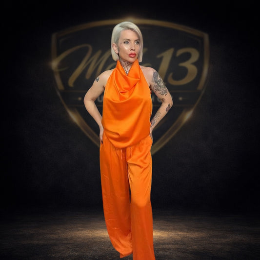 Conjunto Naranja Satén