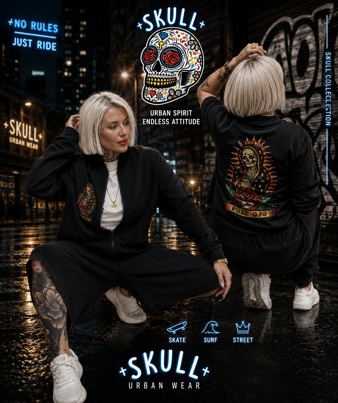 Bomber Skull Santa Muerte Unisex