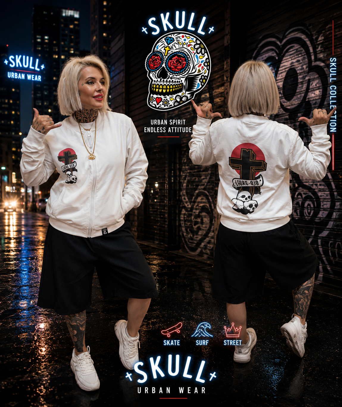 Bomber Old Skull Unisex