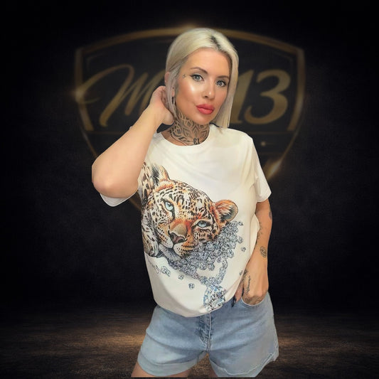 Camiseta Tigre con Pedrería