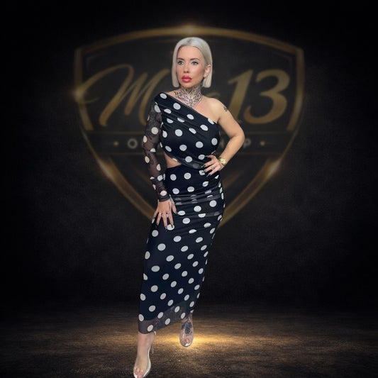Vestido Lunares de gasa con forro