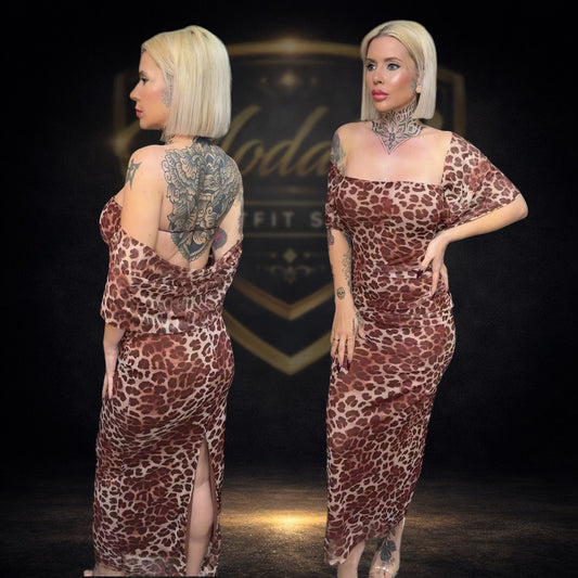 vestido leopard